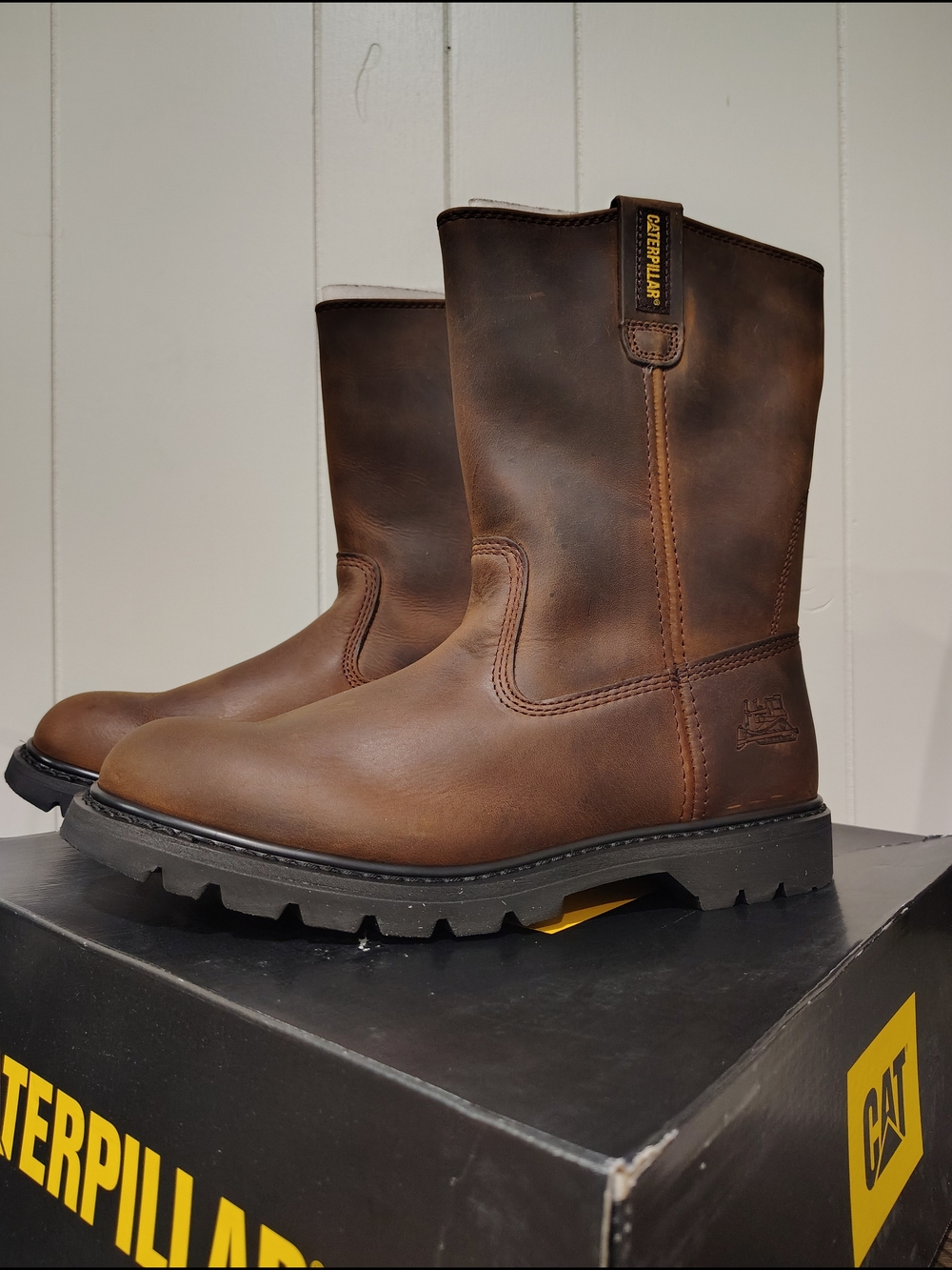 Caterpillar Men’s Brown Pull-On Work Boots